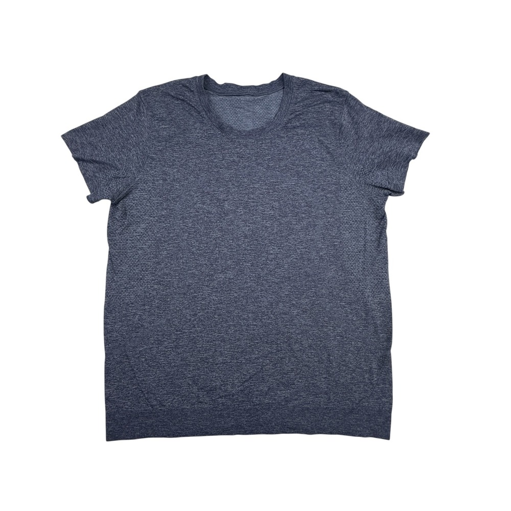 Lululemon Swiftly Tech Short Sleeve Women 8 Blue Heathered Athletic Tee Mesh